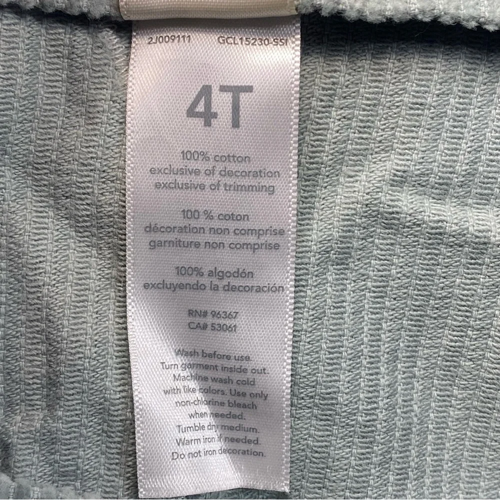 Oshkosh B'gosh Vestbak Girls 4T Celadon Green Corduroy Overall Jumper Pockets